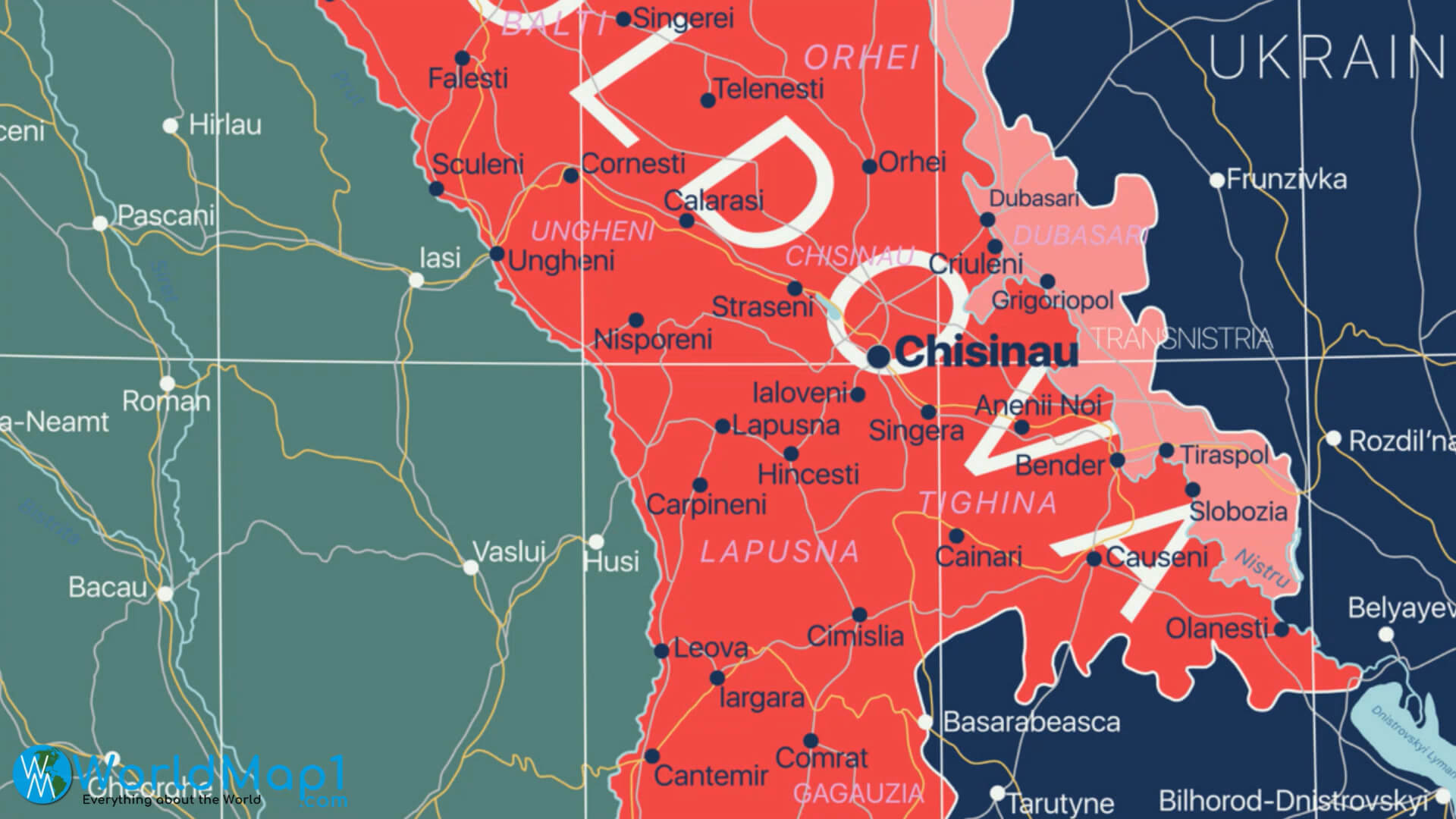 Chisinau Map in Moldova